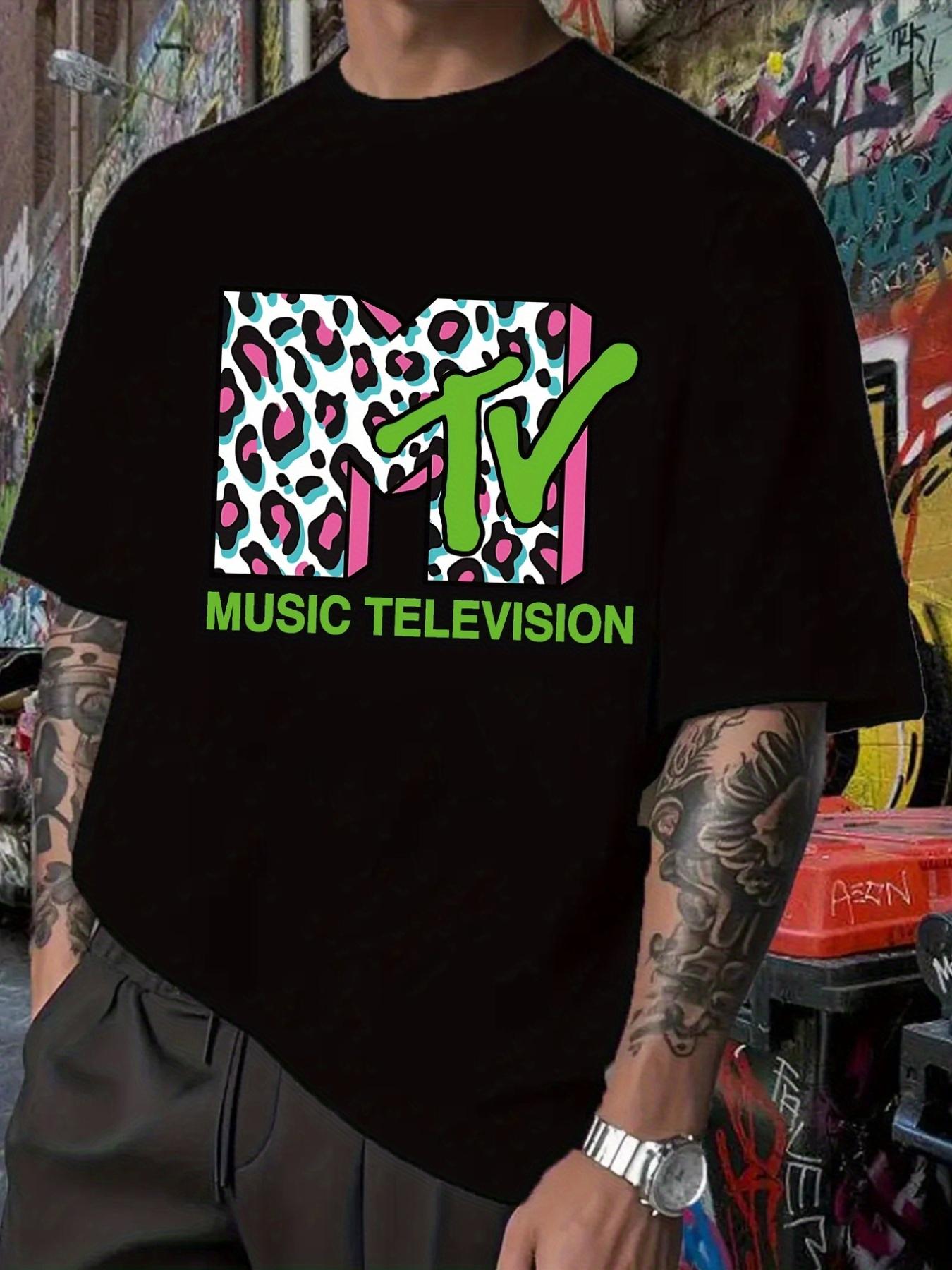 MTV Graphic T-shirt - Leopard Print Band Logo S