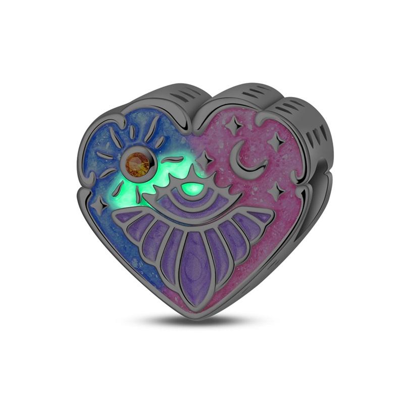 Copper Metal Luminous Charm Bead Components Mushroom Butterfly Lotus Pendant Bead Component Jewellery Compatible With Authentic Original Bracelet