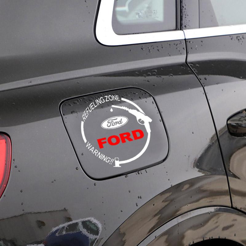 1Pcs Car Fuel Tank Cap Stickers Vinyl Fashion Decoration Auto Styling For Ford Focus Mondeo Kuga Fiesta MK7 Escort Explorer Edge 2 4 MK2 MK4