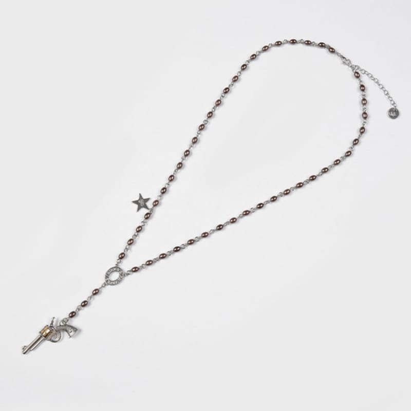 

Eireve REVOLVER BEADS NECKLACE (SILVER&GREY) Silver gray