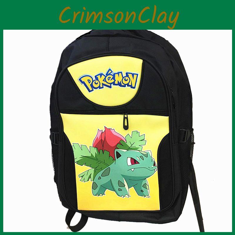 Durable Polyester Pokemon Rucksack 19" Tall Adjustable Shoulder Straps