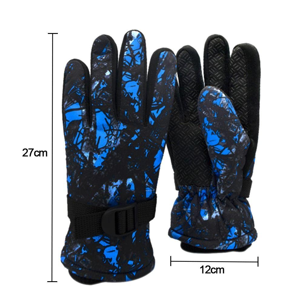 Kids Thicken Warm Children Ski Gloves Long-sleeved Mitten Windproof Waterproof Snow Snowboard