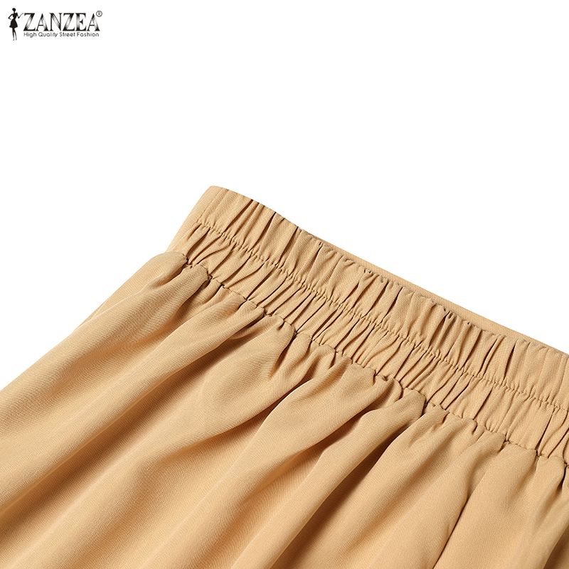 ZANZEA Conjuntos de traje casual de dos piezas con blusa y pantalones de manga 3/4 para mujer