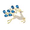 Women Brooch Small Deer Design Stable Pin with Rhinestone Inlay Dazzling Sweater Suit Coat Dress Badge Outfit Accessory