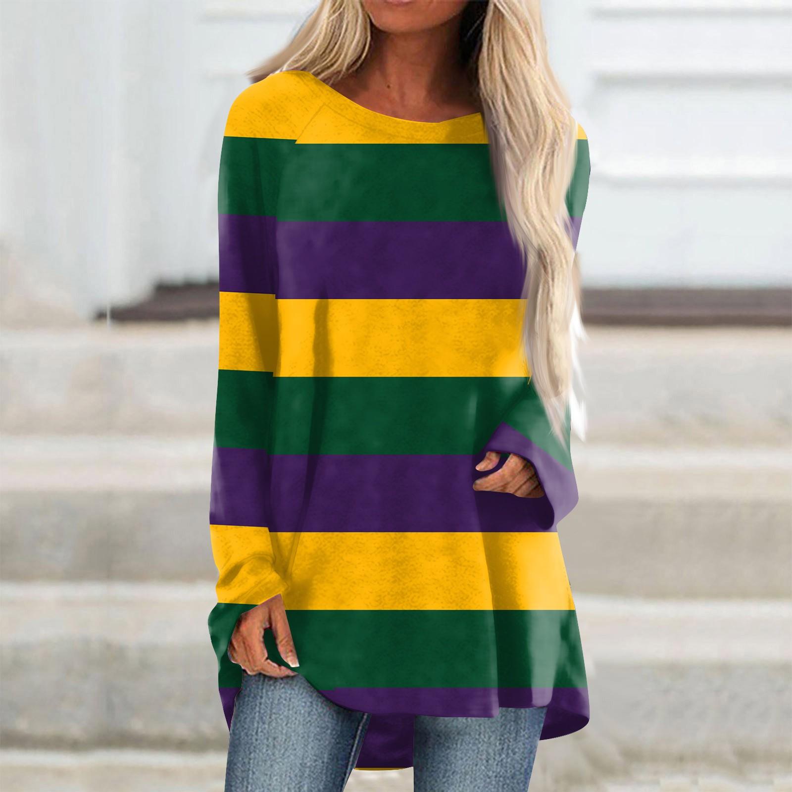 

Женская повседневная модная блузка с длинным рукавом и принтом средней длины с карнавальным принтом L золотой