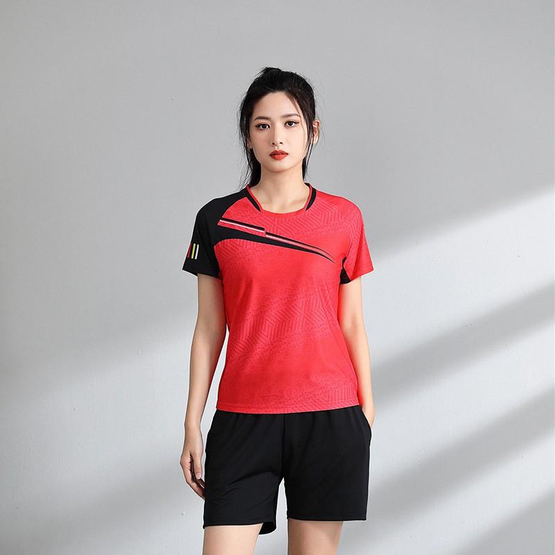 Quick-Dry Breathable Badminton Sport Set Unisex Short Sleeve Top Shorts Tennis Pickleball Running Gym