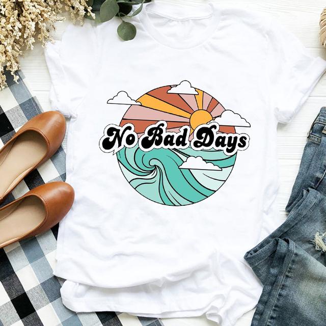 Women Lady Flower Butterfly Cartoon Printing 90s Fashion Print Shirt Clothes T Tee Womens Tshirt For Female Top Graphic T -Shirt