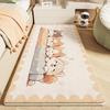 Children's Cartoon Plush Bedside Rug - Faux Cashmere, Cute & Thickened Floor Mat for Girls' Bedroom.