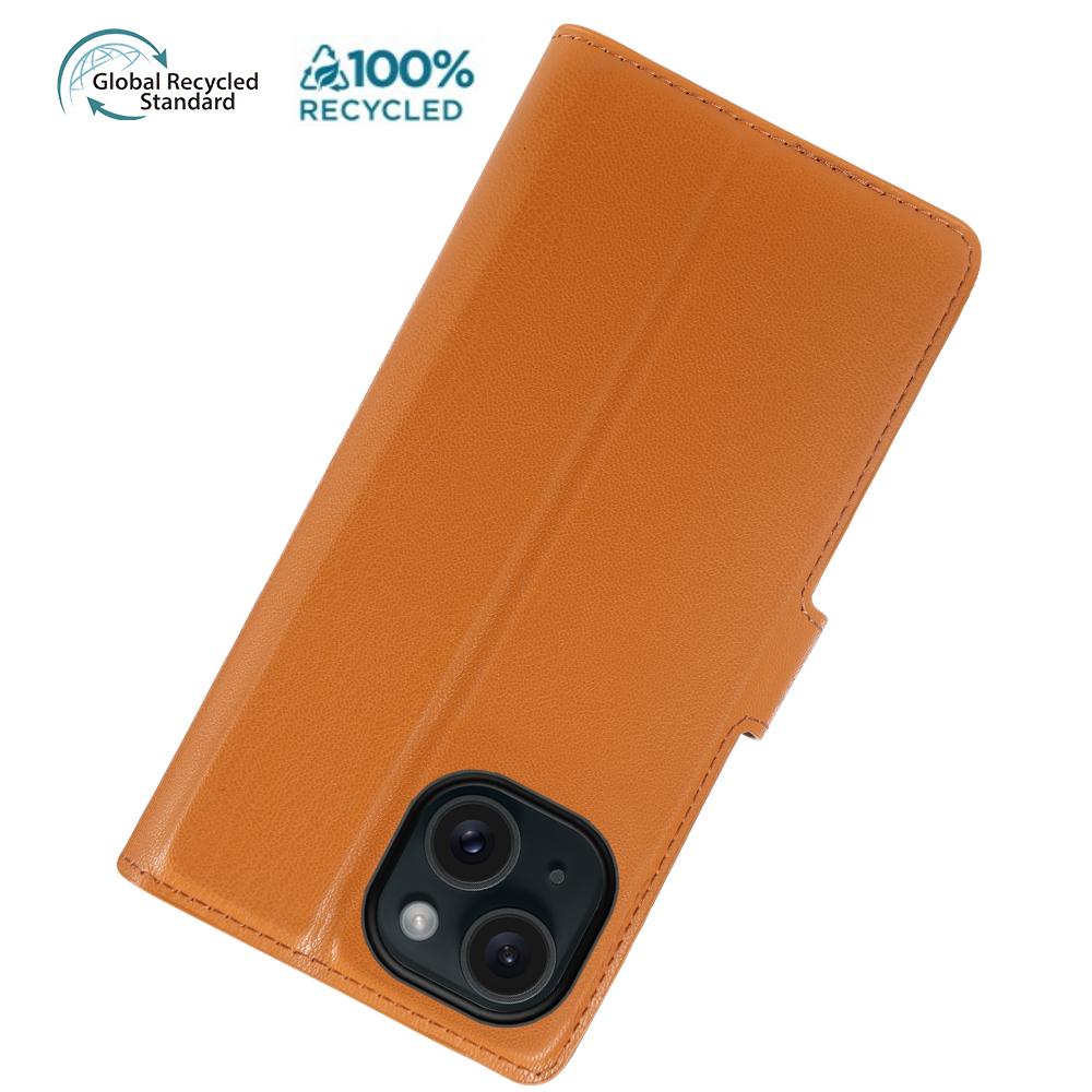 For iPhone 13 Stand Case Biobased Eco-Friendly RPET RPVB Slim Phone Cover with Wallet