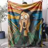 The Scream Painting Throw Soft Flannel AC Blanket Lightweight Summer Nap Throw Cozy  Blanket for Sofa Bed Travel Home