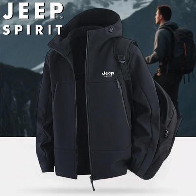 JEEP SPIRIT Men's Hooded Windproof Outdoor Jacket