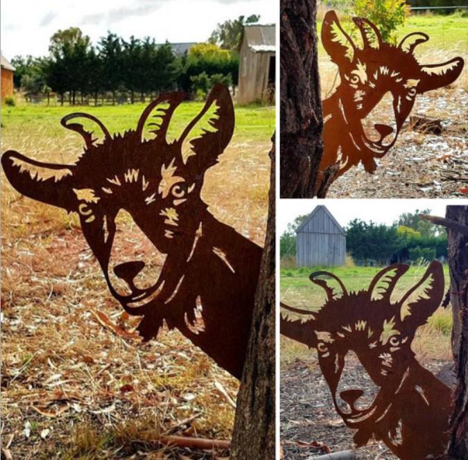 

Garden Pendant Metal Hanging Farm Ornament Animal Shape Waterproof Lawn Yard Art Decoration