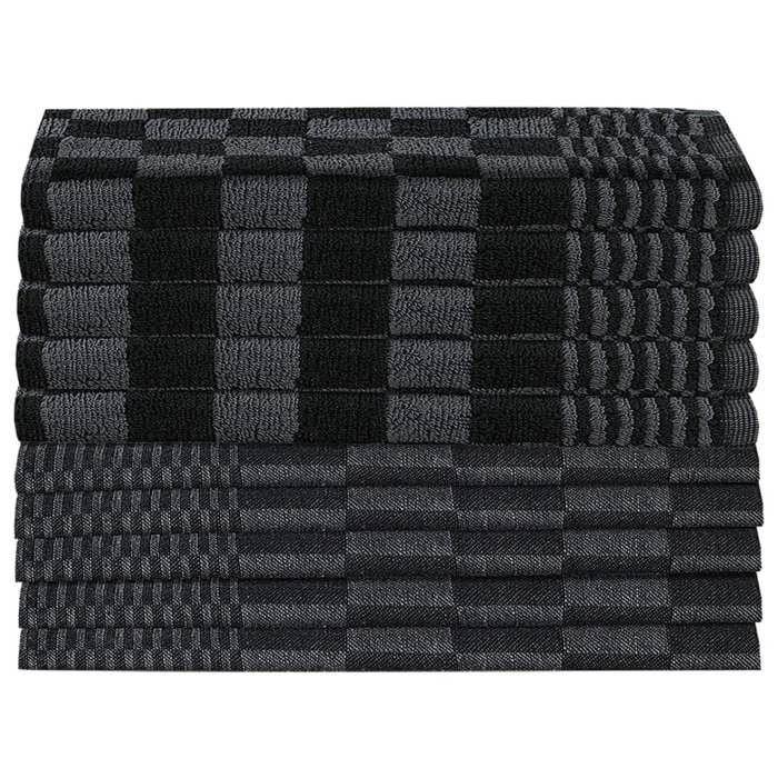 VidaXL Ensemble de Serviettes 10 pcs, Torchons Absorbants de Séchage, Chiffons de Nettoyage, Essuie-mains de Cuisine Salle 136285
