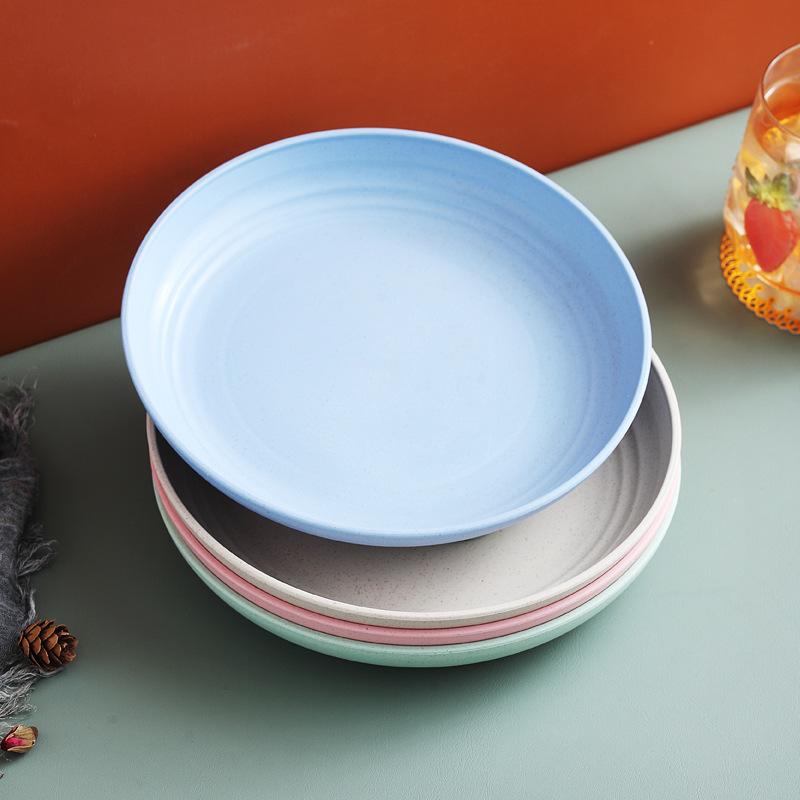 Wheat Straw 20Cm Plate Household Cutlery Vegetable Plate Fruit Plate Plate Salad Plate