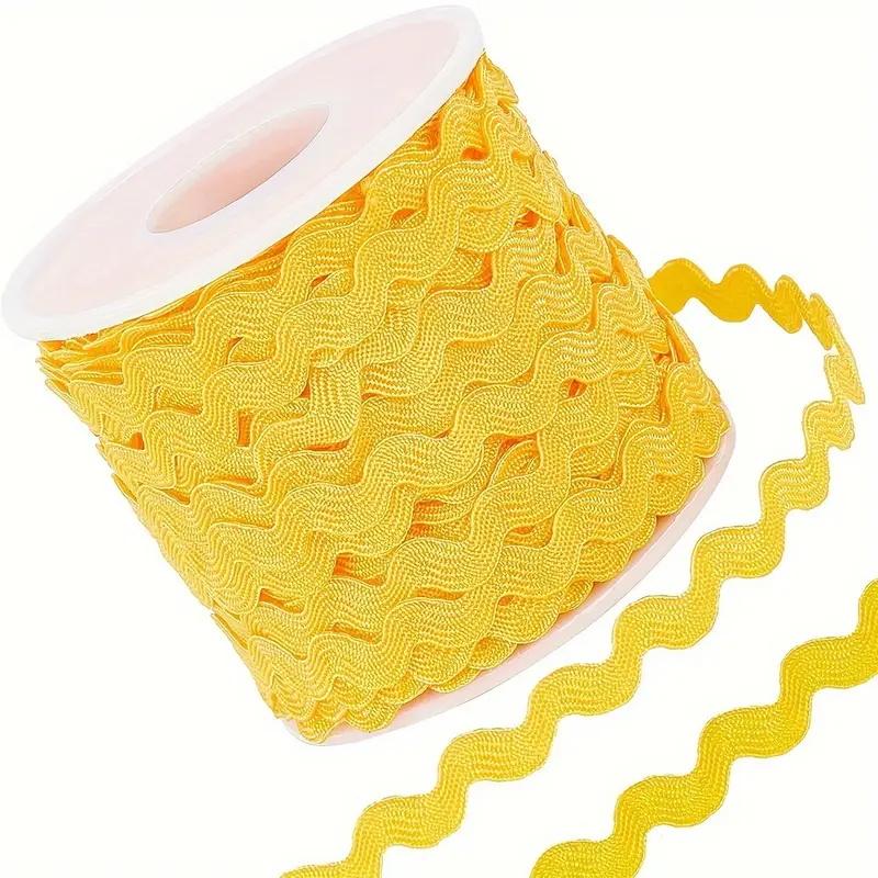 1 Roll 27yd/25m RIC Rac Trim Ribbon Wave Sewing Bending Fringe Trim 5mm/0.2 inch for Sewing Flower Making Wedding Party Lace Rib