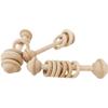 Beech Handbell Infants Baby Toy Solid Wood Unpainted Wooden Ring Soothing Funny Exercise
