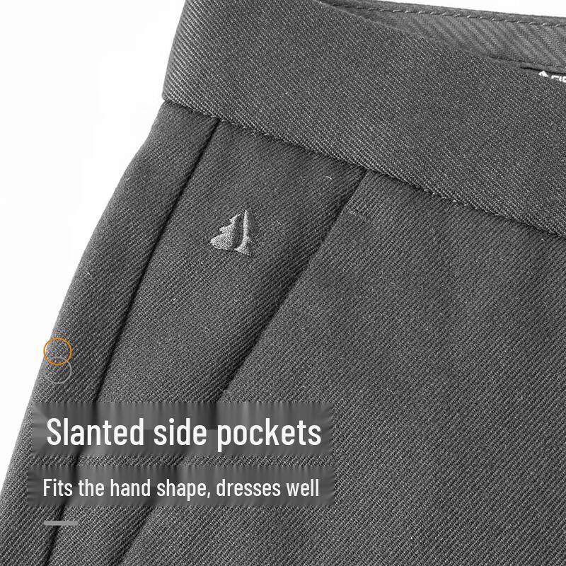 Sugiyama Men's Wool Lyocell Blend Business Casual Straight Leg Pants