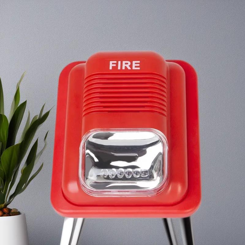 LED Fire Alarm Siren with Flashing Light and Sound, 12V/24V High-Pitched