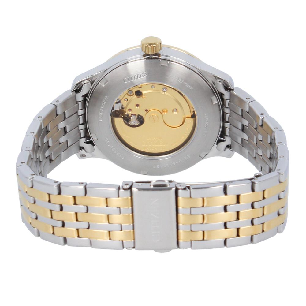 CITIZEN Automatic NJ0114-84E Date Black Silver Gold Stainless Wrist Watch For Men