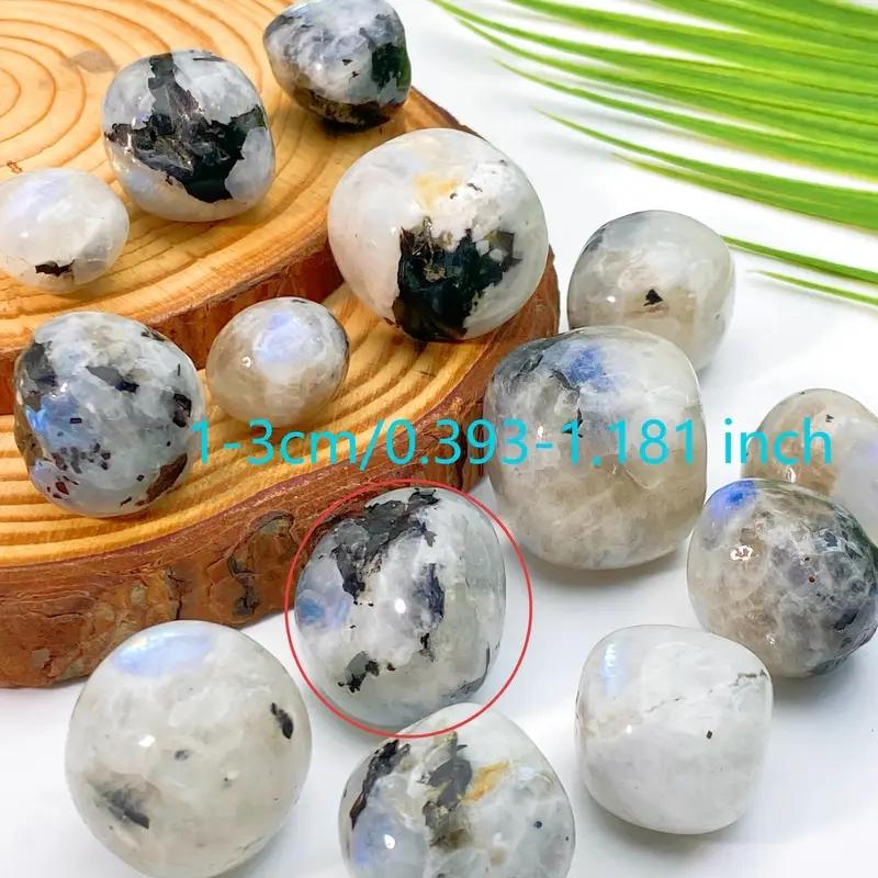 10-30mm Rainbow Moonstone Tumbled Stones Natural Decor for Home Aquarium, DIY Crafts Unique Gift Irregular Stone Shape Polished