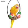 Artificial Bird Statues Iron Ring Hanging Sculpture Parrot Statue  For Home Office Room Ornaments