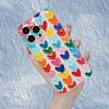 Colored Heart-shaped Transparent Phone Case Suitable for iPhone 17 16 15 14 13 12 11 Pro/Max/Plus Anti Drop and Shockproof