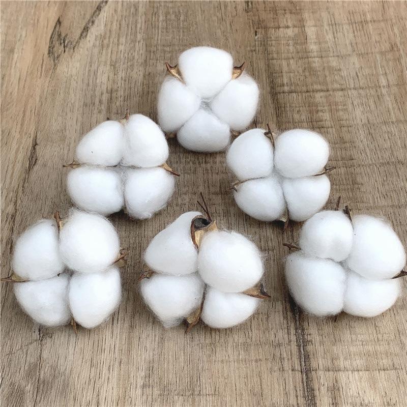 10PCS White Cotton Florist Supplies Wedding Car Decorative Wreaths Christmas Home Decor Diy Gifts Box Cheap Artificial Flowers