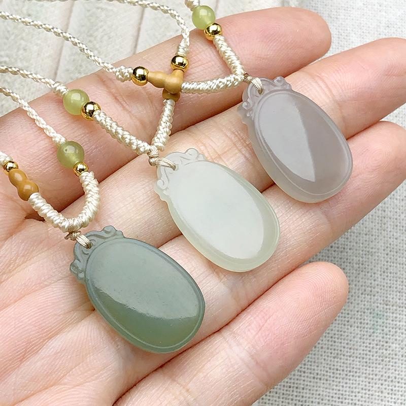 Hetian Jade Pi Xiu Pendant Charm - Qingbai Stone Necklace for Couples