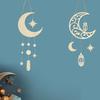 Captivating Middle Eastern Star Moon Wooden Decorative Pendant For Stylish Settings Home