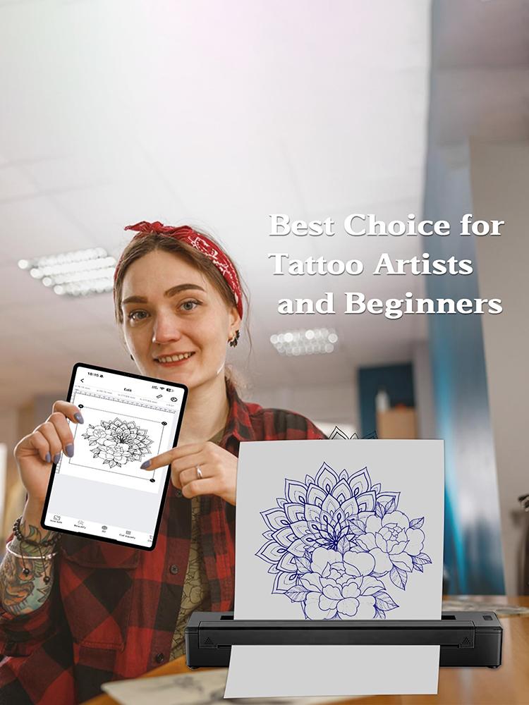 Wireless Tattoo Stencil Printer Portable Bluetooth Tattoo Transfer Machine Kit for Realistic Portraits
