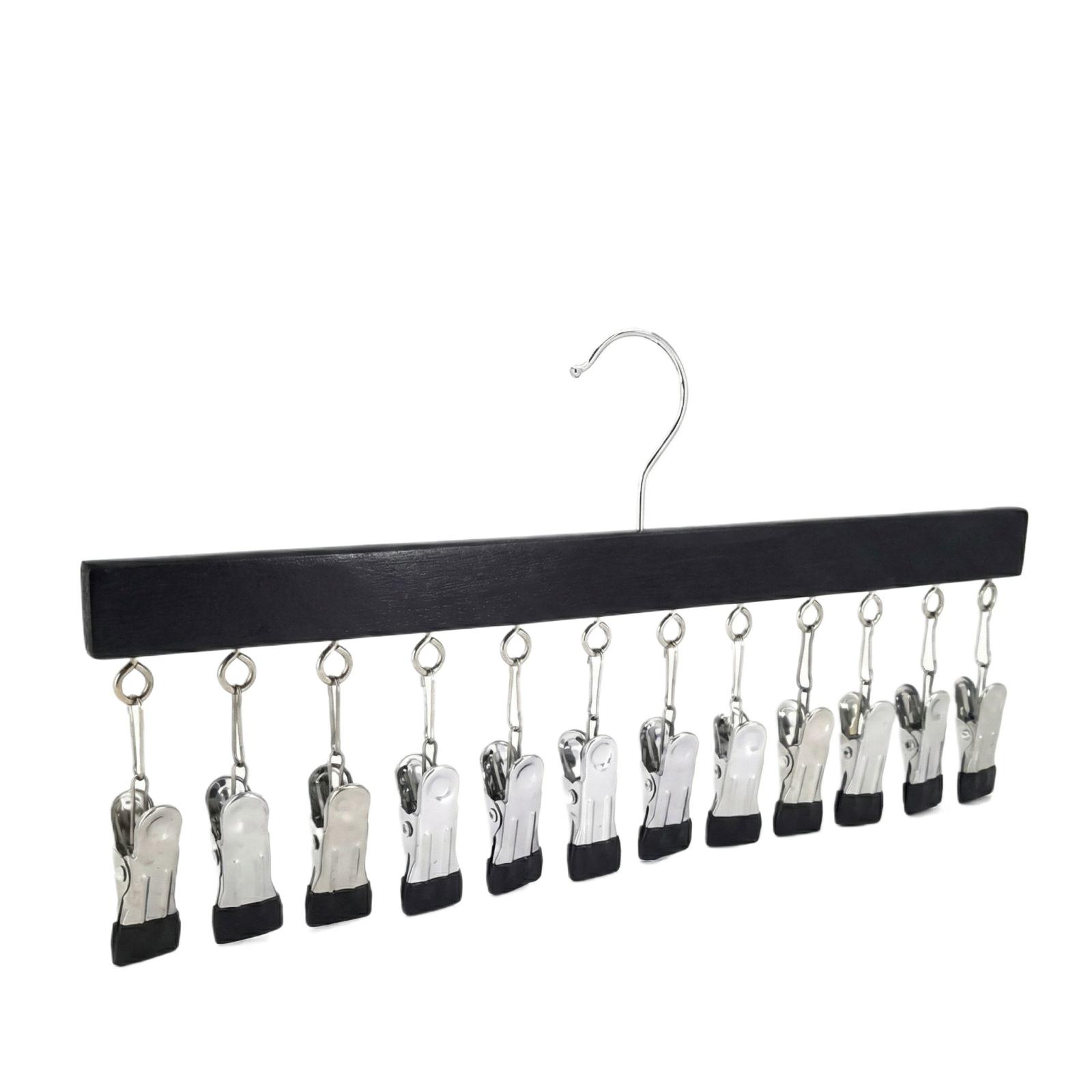 

Space Saving Hanging Closet Organizer, Space-Saving Hat Scarf Clothespins For Jeans Skirts Socks Pant Hangers With Clips One Size чёрный