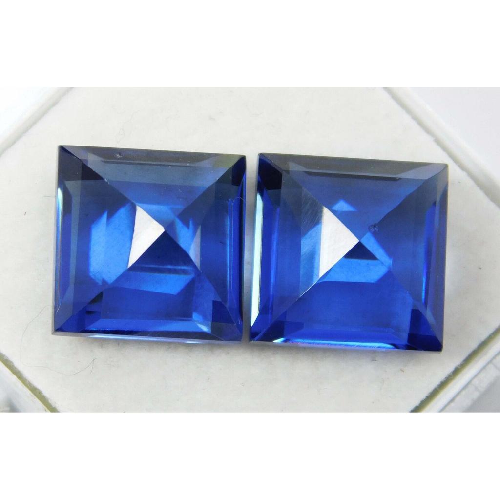 Natural Blue Sapphire Loose Gemstone Cyber Monday 16.10 Ct Square Cut Pair September Birthstone Gift