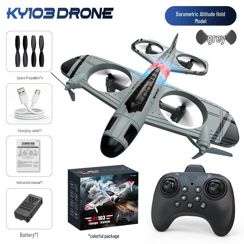 KY103 Stunt Kids' Durable RC Fighter Aircraft Model Quadcopter Toy Drone