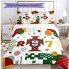 Set Biancheria da Letto Stampata Calcio Portogallo 3 Pezzi Set Copriletto Traspirante Accogliente come Regalo per la Casa Nuova o per le Feste