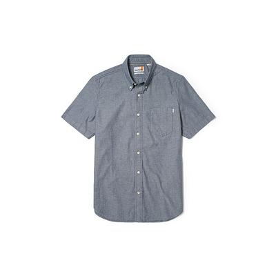 Casual Oxford Short Sleeve Shirt Men Shirts Deep-Sapphire-Blue A2FN6-B68