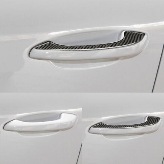 4Pcs Real Carbon Fiber Car Exterior Door Handle Sticker For Porsche Macan 14-21