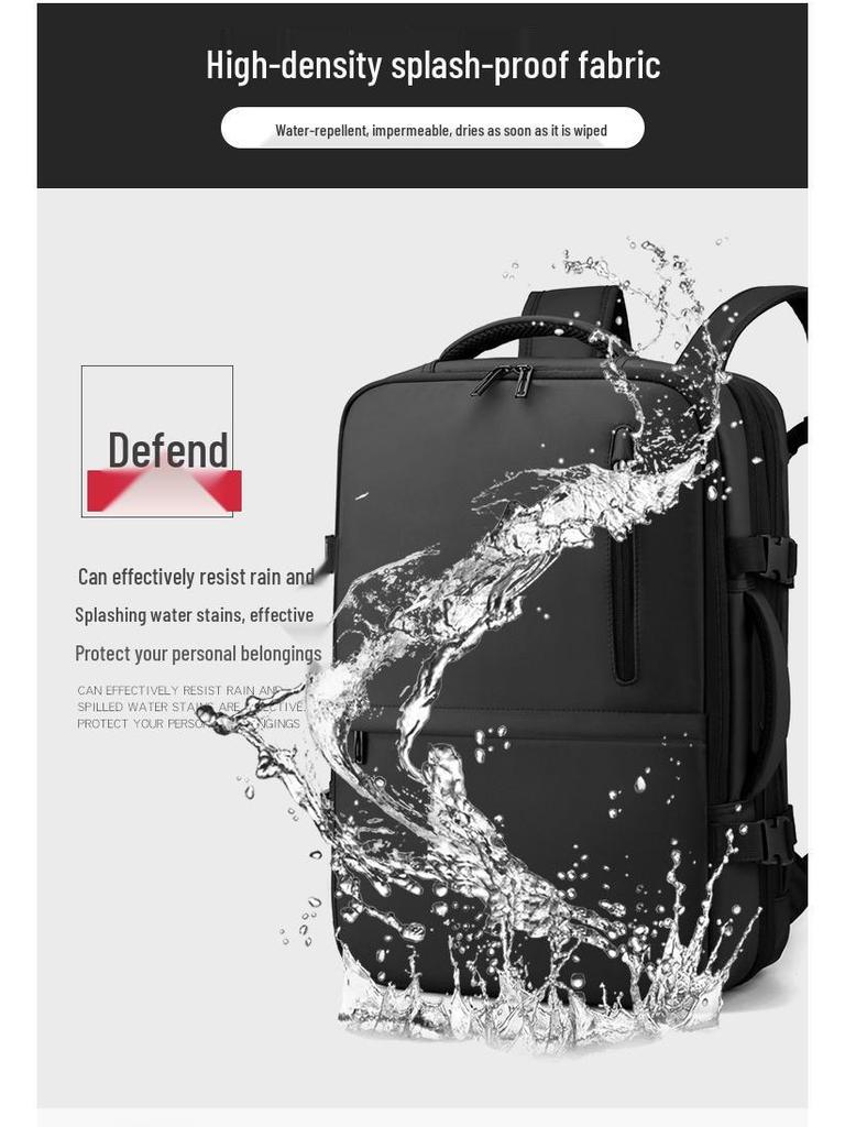 Men's Expandable Waterproof Double Shoulder Travel Backpack - Large Capacity & Multifunctional