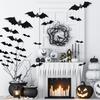Bats Halloween Wall Decor - 81 Pcs Reble 3D PVC Decorative Wall Bats with Double-Sided Adhesive