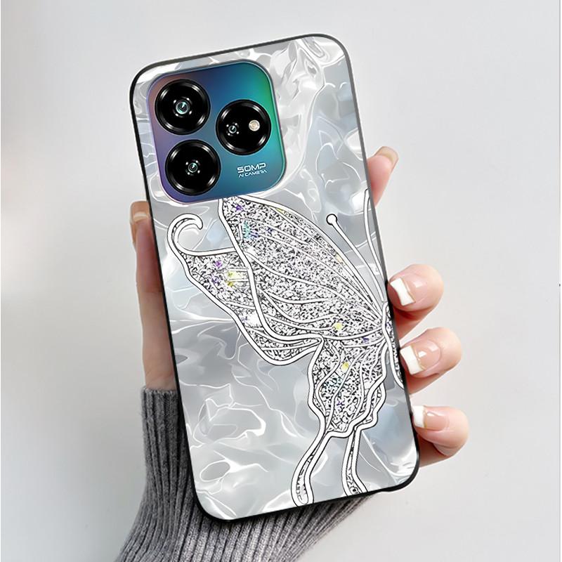 Case For ZTE Blade V60 Design 4G/Blade V60 Vita/Nubia V60 Design/Axon 60 Lite Soft Silicone Black Cover Cute Flower Cartoon Case