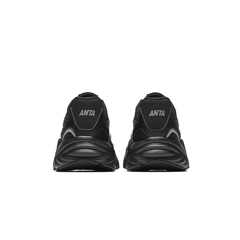 New Anta Anti Slip Wear Resistant Low Top Casual Running Shoes Men's Black Silver 912515505-4