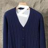 2025 Autumn/Winter Men's Casual Korean Style V-Neck Cardigan Sweater