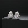 E060 2 Size Diameter 14MM 12MM Clip-on Earrings Women Brass CZ Earrings Hip Hop Jewelry