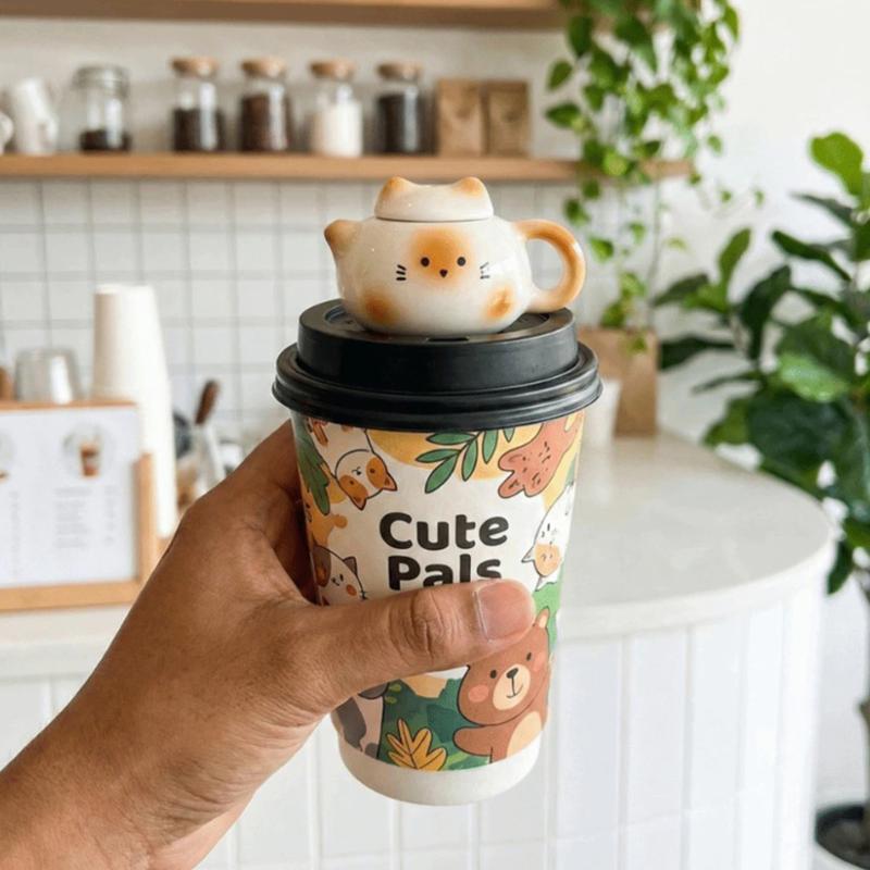 Chinese Style Mini Ceramic Teapot Ornaments Traditional Smooth Milk Tea Lid Accessories Exquisite Ceramic Cat Ear Pot Home Decor