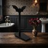 Retro Cemetery Style Ornament Bat-shaped Paper Towel Holder, Gothic Matte Black Metal Decorative Roll Storage Vertical Tissue Stand, for Kitchen