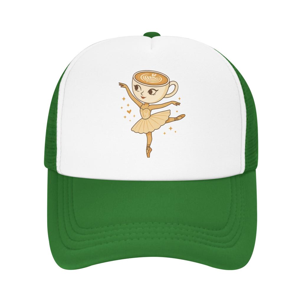 Ballerina Cappuccina Italian Brainrot Meme Trucker Hat Unisex Women Hat Sun Hat Racing Cap Polyester Mesh Baseball Cap Summer