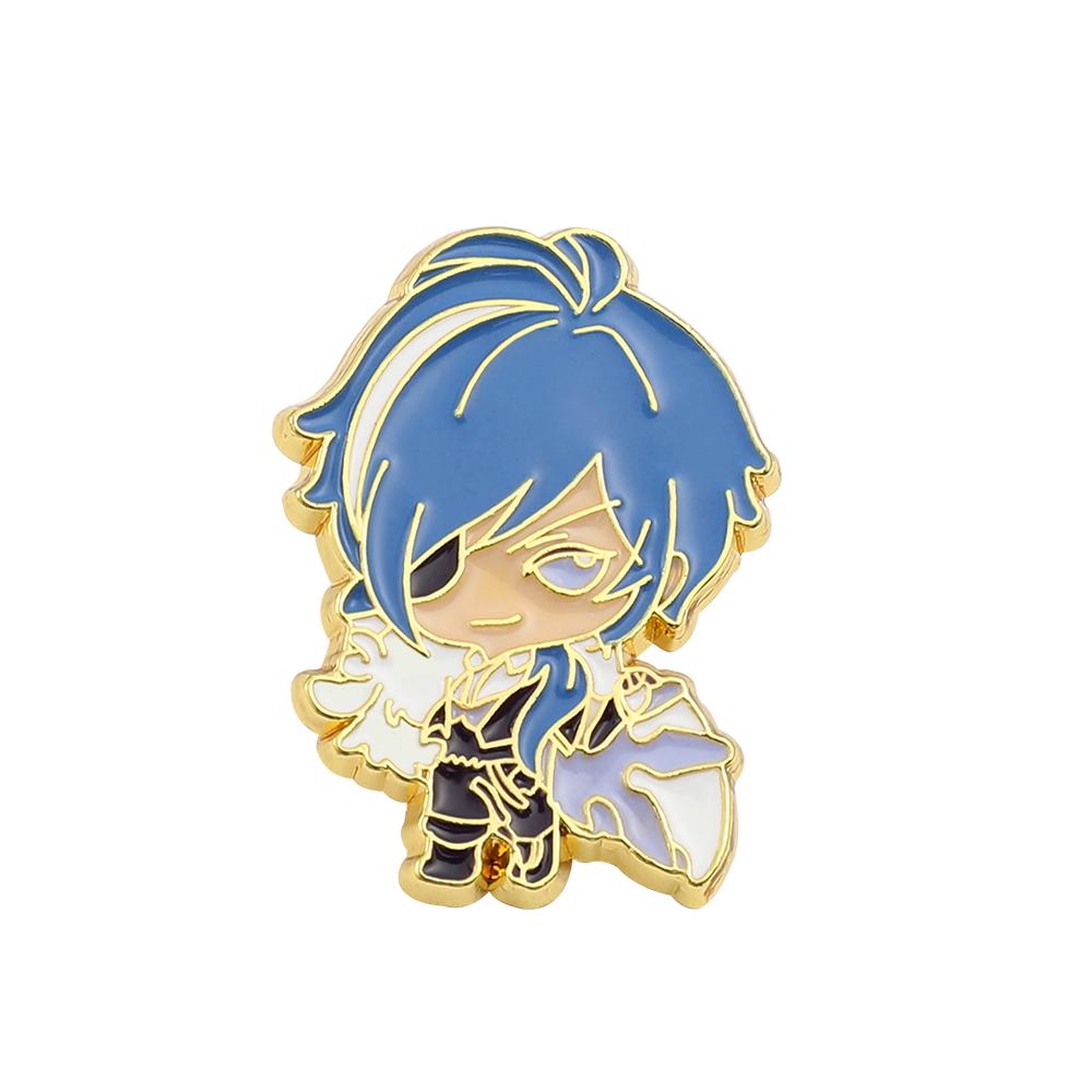 Game Genshin Impact Brooch Diluc Barbara Fischl Klee Paimon Cartoon Character Pins Badge Jewelry Accessories Gift for Fans