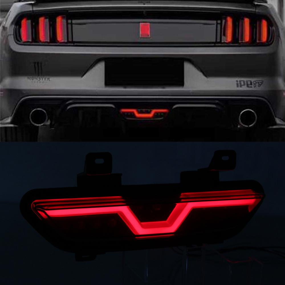 Car LED Reflector Rear Fog Lamp Brake Light Backup Lamp Rear Bumper Light for Ford Mustang 2015 2016 2017 2018 2019 2020