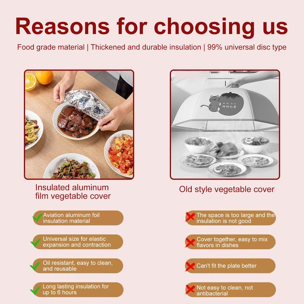 Insulation Cover Household Food Grade Reusable Aluminum Foil Film Cover Bowls And Dishes Universal Kitchen Food Insulation