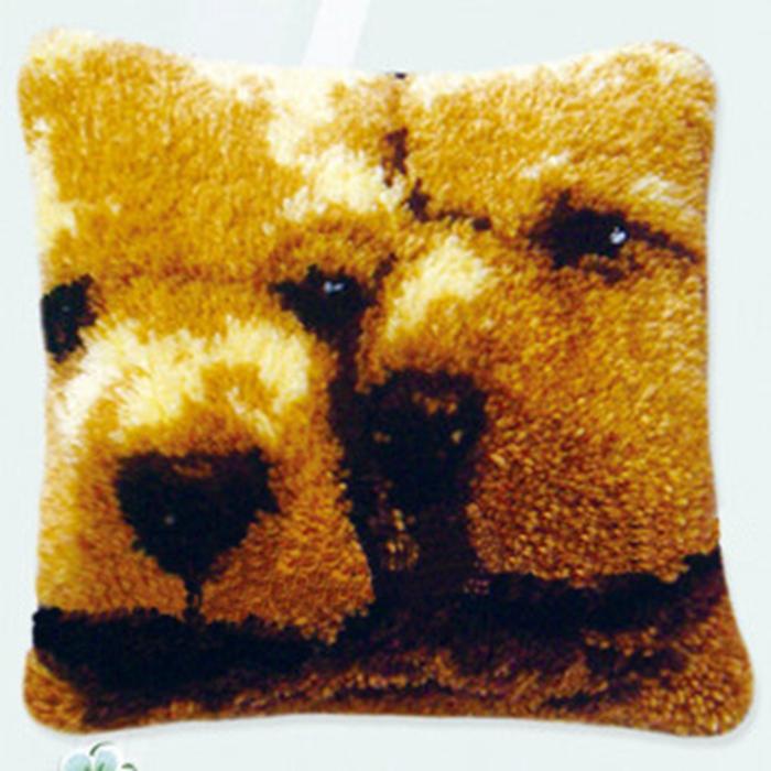 Cute Animal Latch Hook Pillow Smyrna Package Hooks Hand Knitted Dog Embroidered Pillow Carpet Embroidery Set Latch Hook Rug Kits