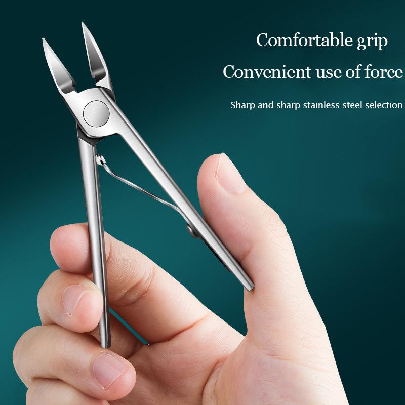 Professional Toe Nail Clippers Thick Ingrown Toenails Large Wide Jaw Opening Slanted Long Handle Fingernail Scissors Manicure